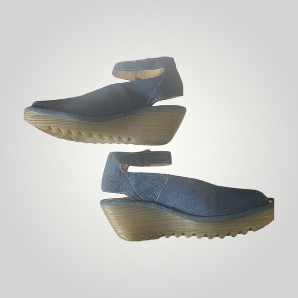 Fly London YALA Perf Wedge Open Toe Sandal | Size 40/US 9 | EUC - Picture 2 of 7